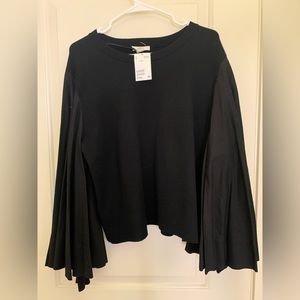 Women top- black with stylish sleeves. New with tag